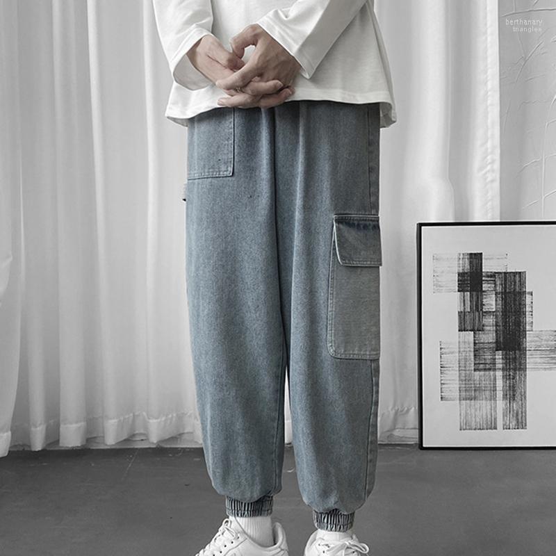 

Men's Jeans Denim Men's Hip Hop Colorblock Loose Ankle Pants Large Size Trousers Zipper Mid-Waist Male Clothing MA458Men's Bert22, Black