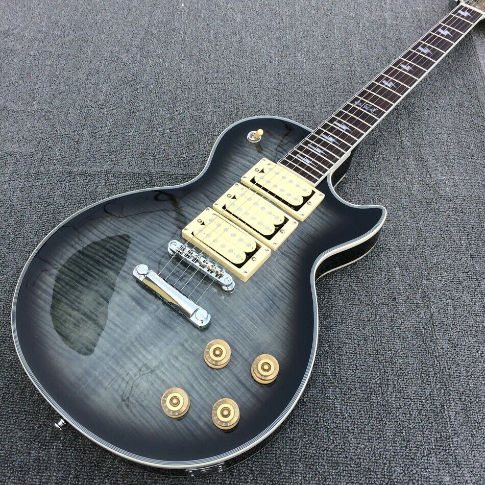 DIY Brand New Grey Lightning Inlay Fingerboard 6 String LP Electric Guitar