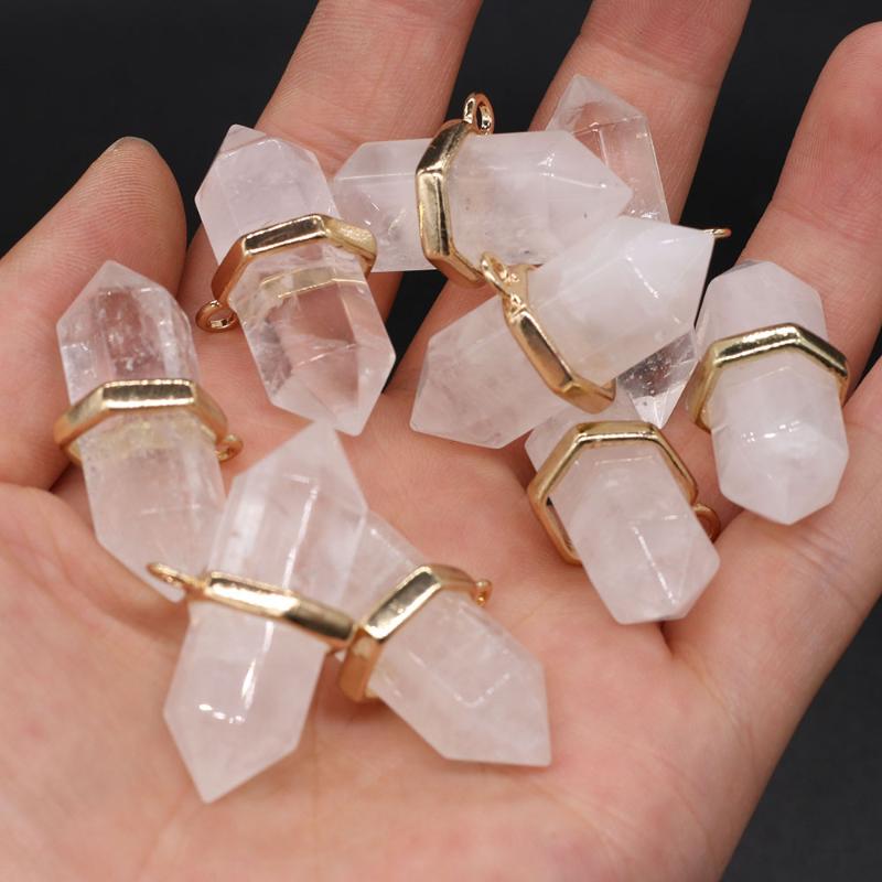 

Pendant Necklaces Natural Clear Quartz Pendulum Charms Chakra Healing Crystal For Jewelry Making DIY Necklace AccessoriesPendant