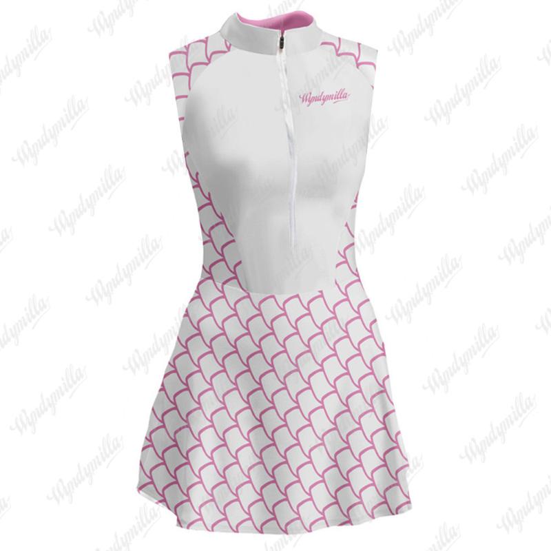 

Racing Sets Wyndymilla Women's Cycling Jumpsuit Sleeveless Mini Dress Macaquinho Feminino Saia Bike Flor Swimming Running Skirt