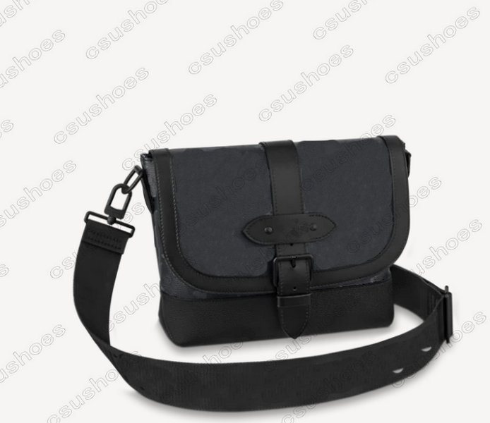 

M45911 SAUMUR Messenger 22ss Mens Shoulder Bag Canvas Leather Cross Body Monograms Eclipse Black Purse Men Luxurys Designers Flip Cover Bags Handbag, No bag