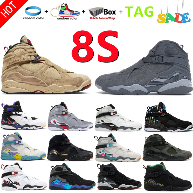 

2022 New 8 8s Men Women Basketball Shoes University Blue UNC Electric Green DMP 8 Black Samurai Aqua Chrome South Beach Three Peat Unisex Sport Trainers Sneakers, 15