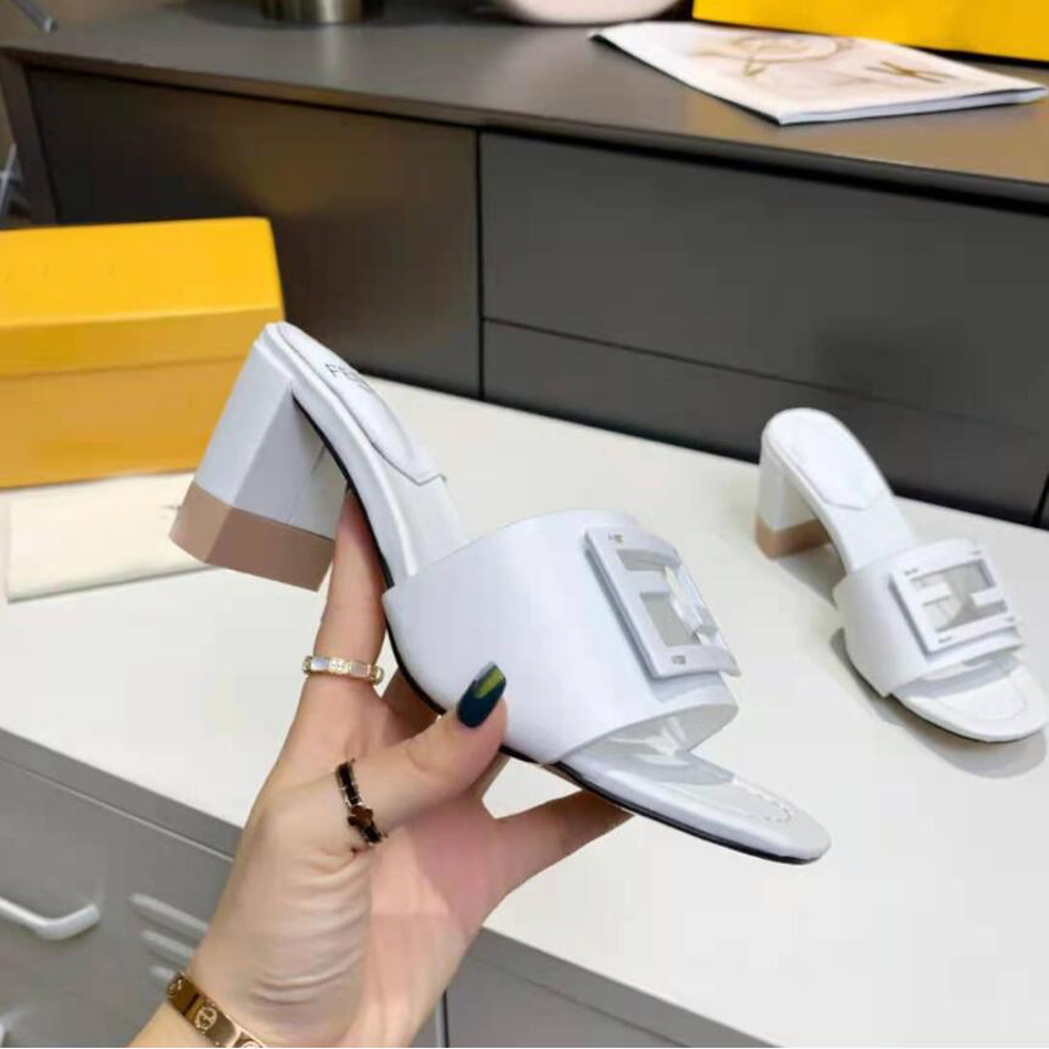 

Luxurious Summer Women Pumps FDI Sandals Slippers Calfskin Chunky Heel Slingback Heeled Paris Lady Evening Dress Round Head Coarse High Heels Slides Sandal EU 35-42, #3