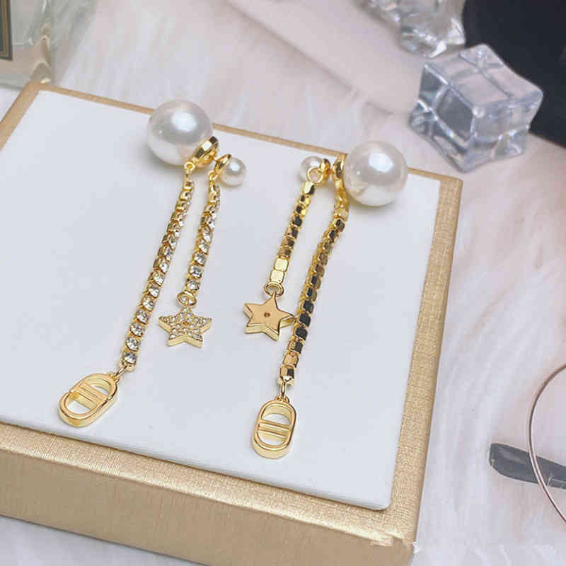 Lettre double face Pearl Diamond D Z Femmes tendance 2022 Brand de luxe Design de mode polyvalent bijoux de bijoux de bijoux