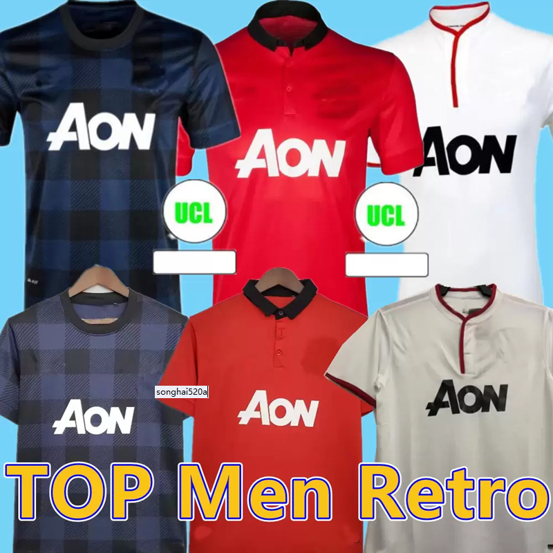 

2013 2014 MAN ROONEY RETRO soccer jerseys v.PERSIE JONES Rafael mata GIGGS UTD vintage 13 14 football shirts NANI Fellaini CHICHARITO WHTK, Third