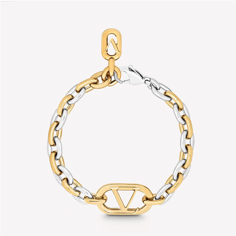 Locked Gold Bracelet Womens Designer Bracelets Pearl Pendants Woman Jewelry Chains Luxurys Designers Bracelets Bangle Links Letter V