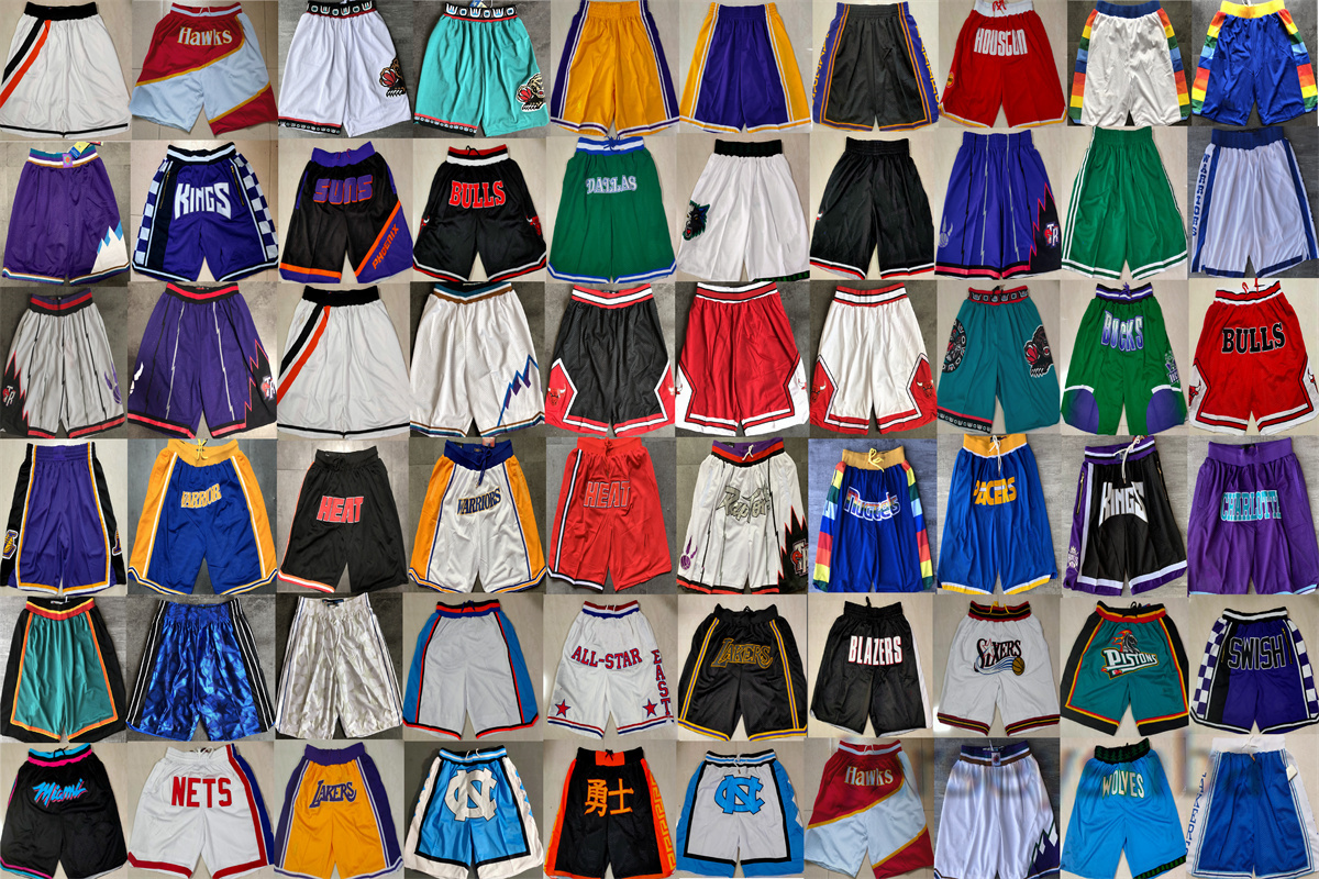 

Vintage Team Basketball Shorts Men pantaloncini da basket Sport Short College Pants White Black Red Purple Green SizeS-2XL, Jerseys