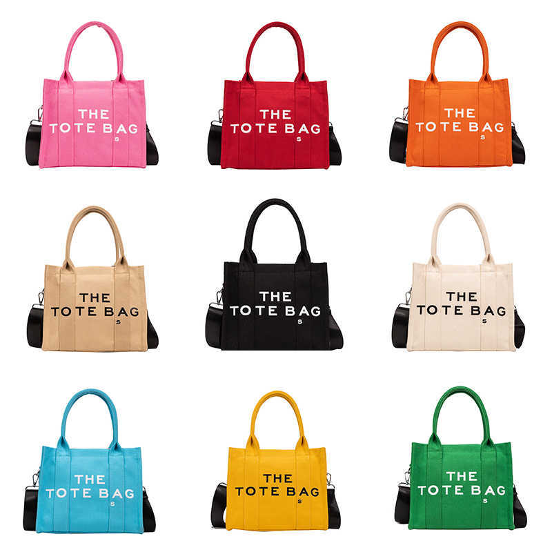 

Evening Bags Designer Women Casual Large Capacity Handbag Marc Tote Bags Fashion Simple Canvas Crossbody Bags Luxury Shoulder Wallet Y0612, Navy blue