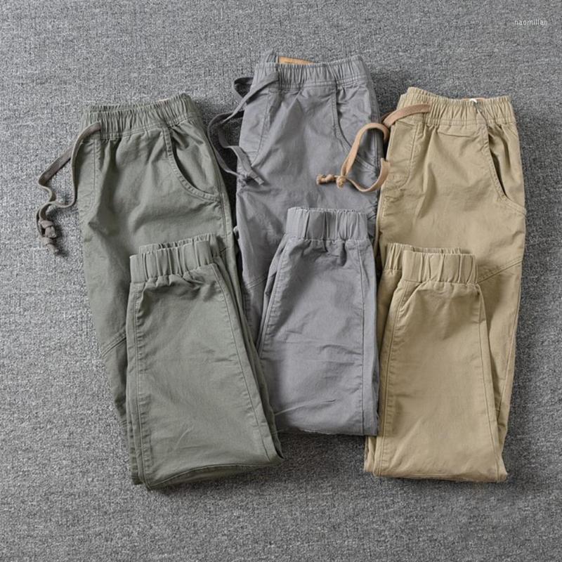 

Men's Pants Male Pure Color Cropped Cargo Spring Men Mid Waist For Daily WearMen's Naom22, Army green