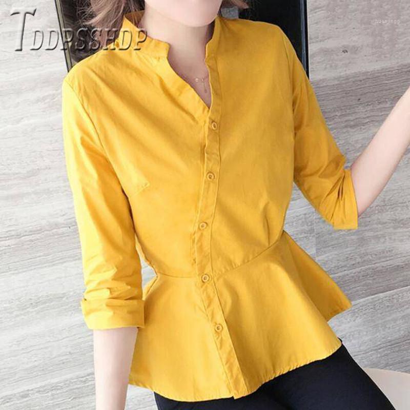 

Women' Blouses & Shirts 2022 Spring Korean Fashion Female Blouse Solid Color Temperament
