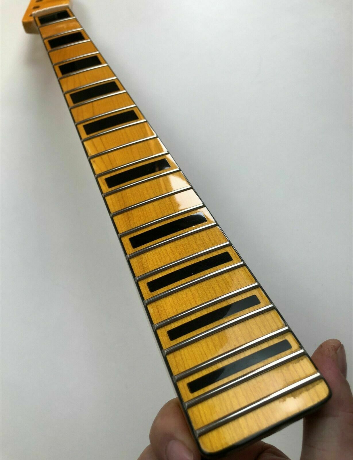 

New Maple TELE Guitar neck part 22 fret 25.5inch Maple fingerboard block inlay yellow gloss