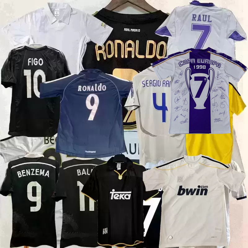 

Retro classic Madrid soccer jerseys ZIDANE Real R.CARLOS J.M.GUTI RAUL I.CASILLAS KAKA BECKHAM RAUL 1997 1998 1999 2000 01 02 03 04 05 06 07 09 2010 2011 2012 football shirt, 02/03 away