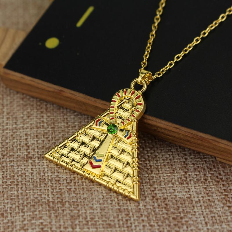 

Pendant Necklaces Gold Egyptian Ankh Key Of Life Cross Pyramid Necklace Color Amulet For WomanPendant
