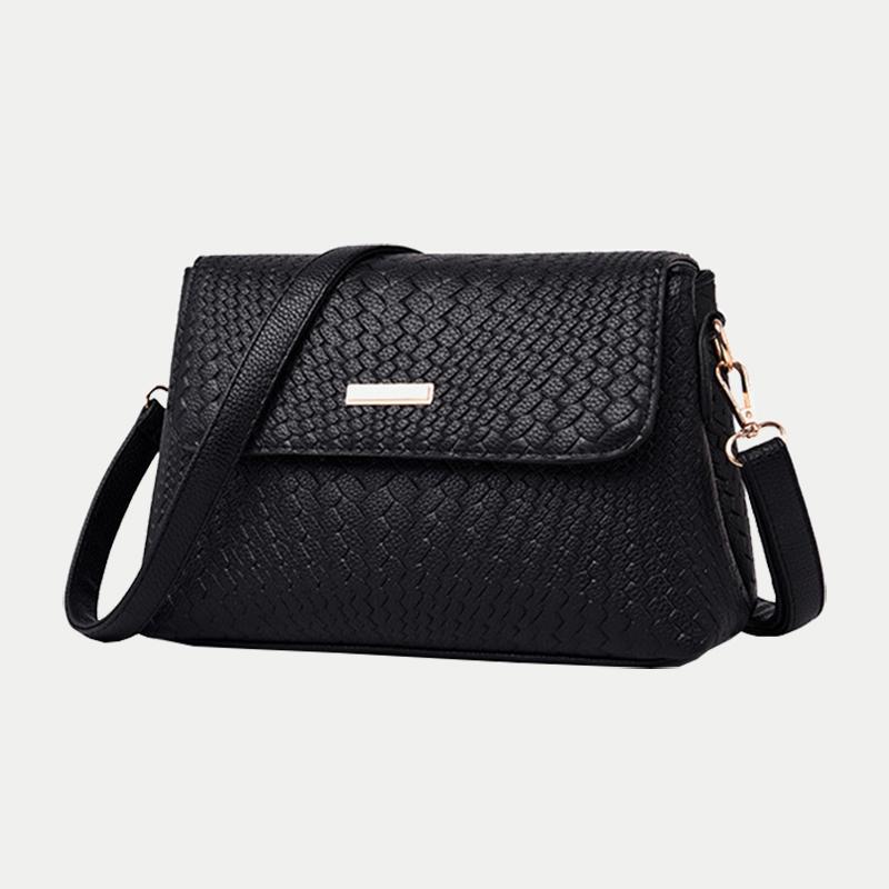 

Evening Bags Fashion Black Shoulder For Women PU Leather Soild Color Crossbody Messenger Bag Purse Female Mama Handbags