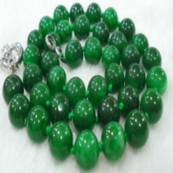 

Natural 8mm Round Green Emerald Gemstone Beads Necklace 18'' AA