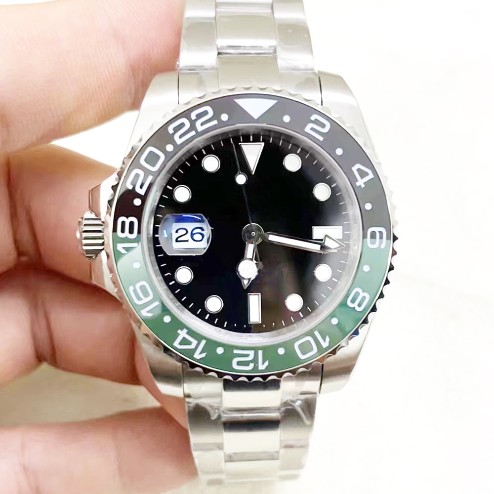 

ST9 Watch Goes Destro Black Green Bezel Ceramic Automatic Mechanical GMT Stainless Steel Big Magnifier 26720VTNR Sapphire Glass 40mm Men Watches Wristwatches, No send watch for extra shipping cost