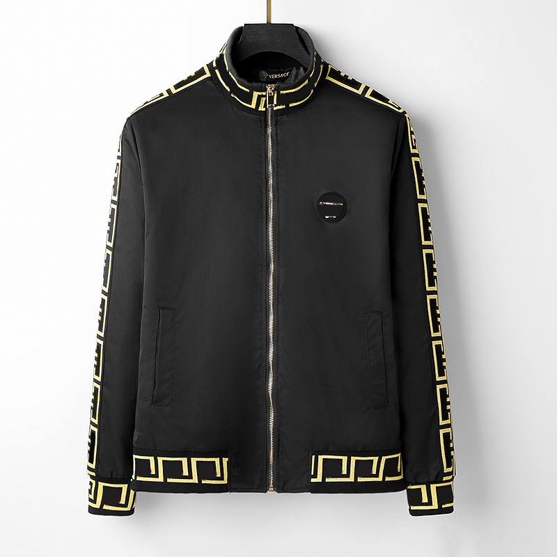 

Men's jacket hooded fall winter black trench coat fashion zipper brand alphabet printing 3XL