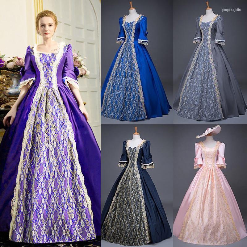 

Casual Dresses Fashion Womenl Vintage Gothic Court Gown Cake For Women 2022 Elegant Wedding Lace Clashing Dress Roupas Femininas