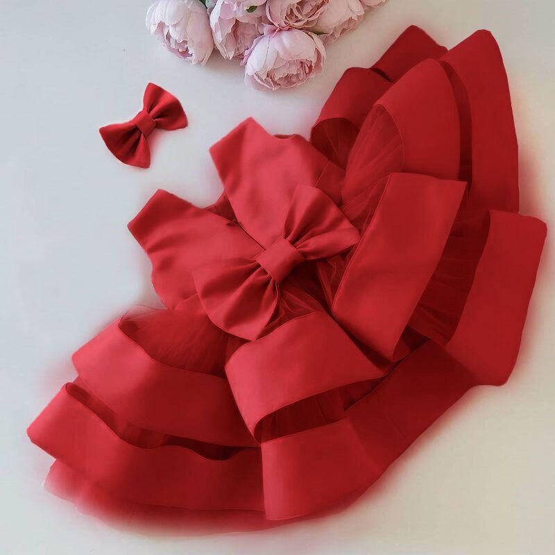 

Girl's Dresses Red Dress For Girls Christmas Clothing 1st Birthday Baby Girl 12M 24M Toddler Princess Borns, Red;yellow
