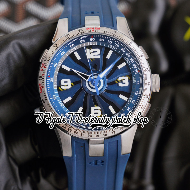 2022 Le plus récent RF1085 Turbine Blade Automatic Mechanical Mens Watch 47mm Blue Rotate Dalp