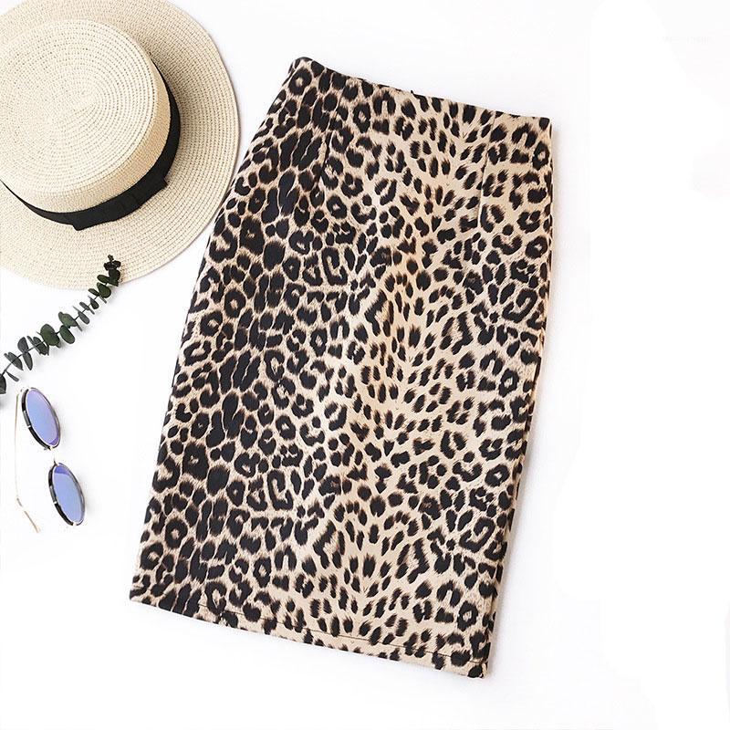 

Skirts Retro Lady Leopard Print Faux Suede Leather Office Skirt High Waist Slim Back Zipper Split Casual Sexy Women Pencil 2022, Khaki