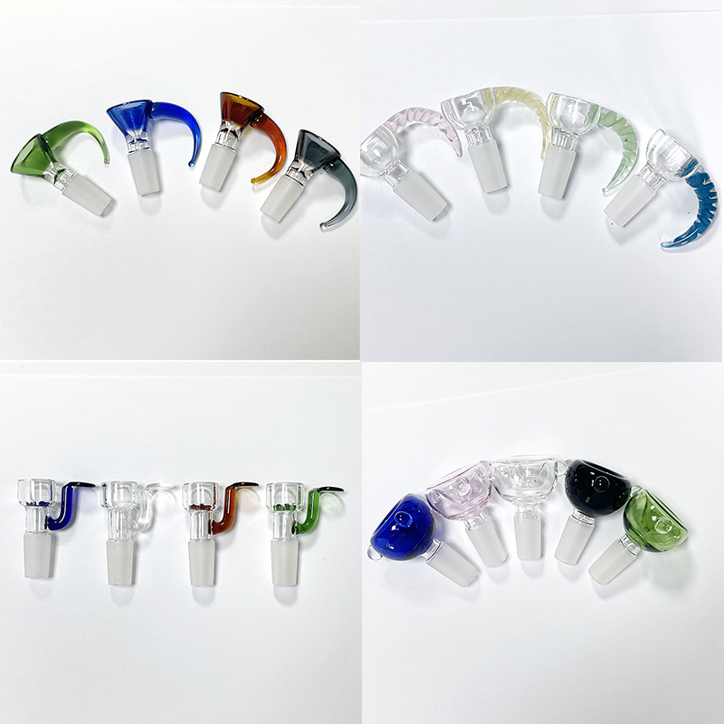 

14mm male glass bowl piece slide with handle for smoking water bong pipe quartz banger