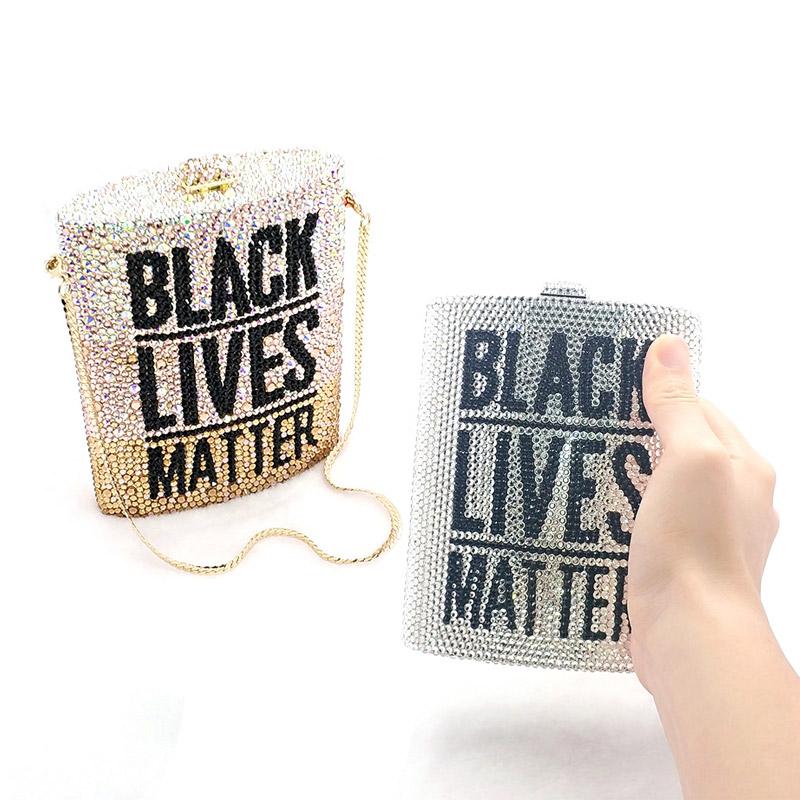 

Evening Bags LIVES MATTER ROCK Women Party Lip Clutches Full Crystal Classical Purses BagEvening, Send pictures