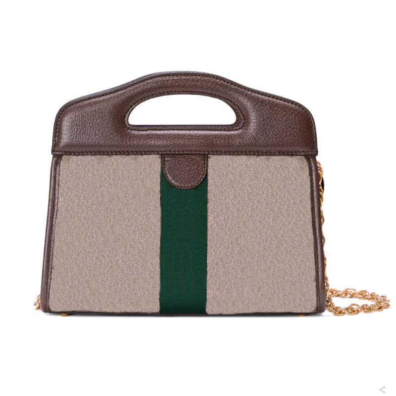 

Women's Ophidia Small Tote With Web Designer Women Handbags Luxury Beige Printed Canvas Leather Chain Shoulder Bag with gold-toned hardware, Color 1