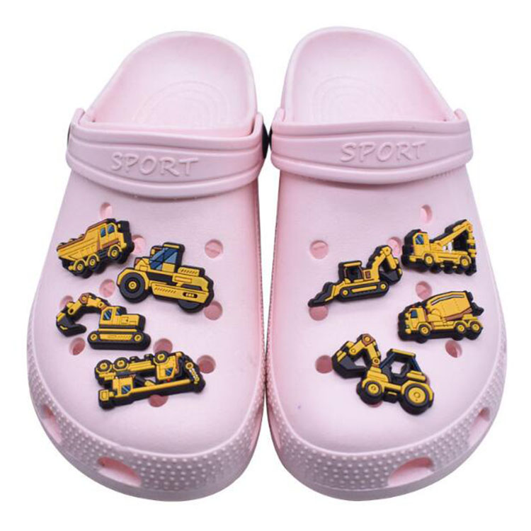 

cute cartoon excavator shoe flower boy chrilds hole beach shoe charms accessories clog wristband decoration gift