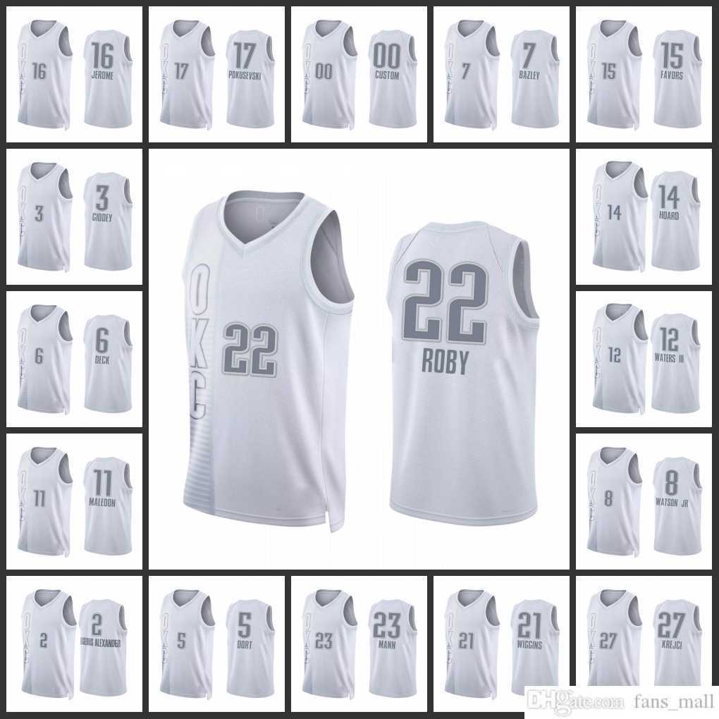 

Screen Print 75th Oklahoma''City''Thunder Basketball Jerseys Shai Gilgeous-Alexander Luguentz Dort Josh Giddey Custom City White Edition 2022 Jersey