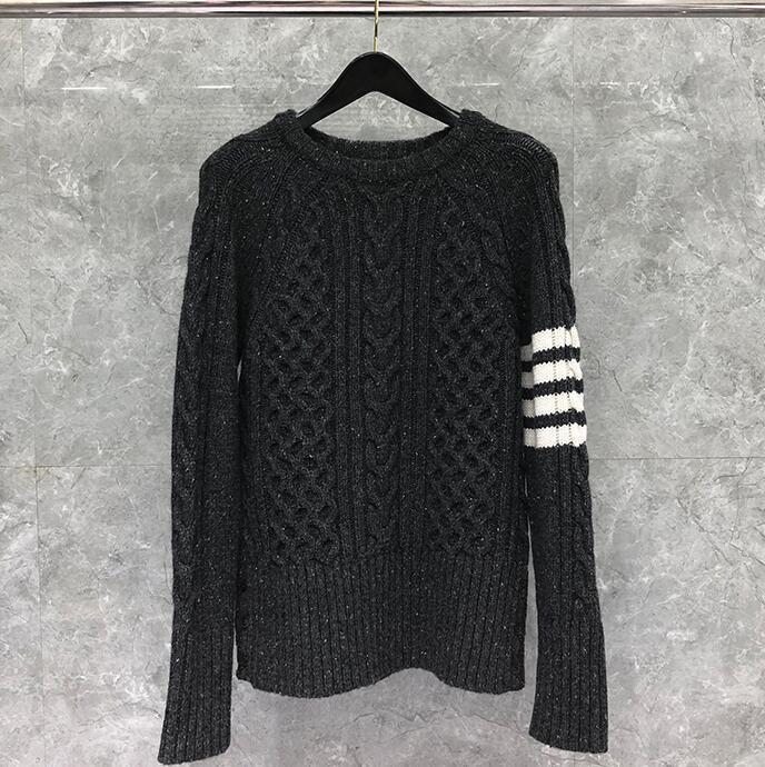 

Men's Sweaters 2022 Fashion Men Slim Fit O-Neck Pullovers Clothing Striped Pure Wool Thick Winter Casual Coat Ins Jemi22, Dark grey