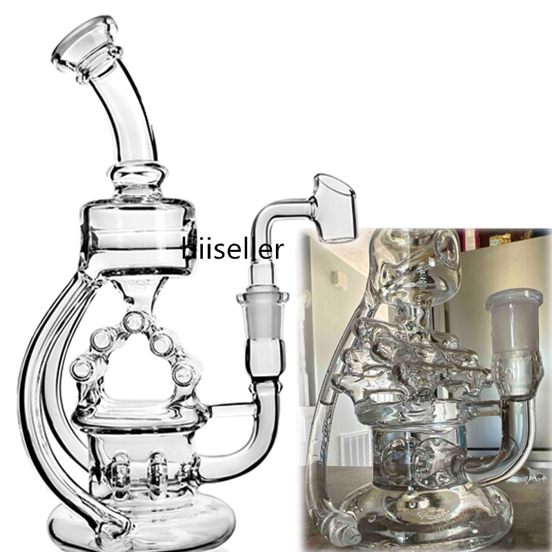 

8.8inchs smoke water pipes smoking accessory hookahs gravity bongs Recycler glass water bong Dab Rigs with 14mm bowl