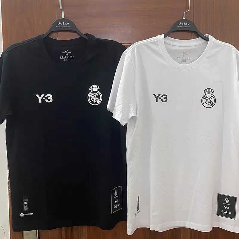 

men and women Summer sports t-shirt 120th anniversary special joint edition y3 short-sleeved cotton round neck shirts, White