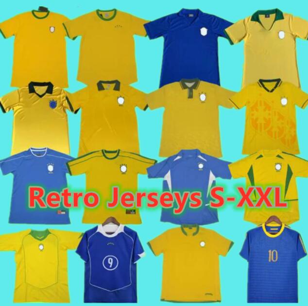 

1998 Brasil soccer jerseys 2002 retro shirts Carlos Romario Ronaldo Ronaldinho 2004 camisa de futebol 1994 BraziLS 2006 RIVALDO ADRIANO 1988 2010 football shirt
