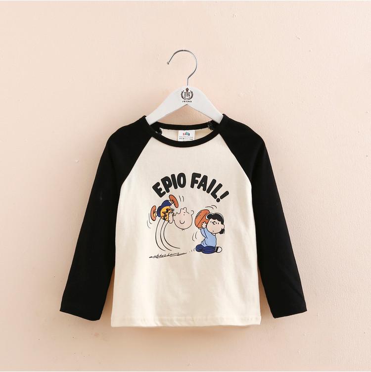 

T-shirts Patchwork Girls T-Shirt Long-sleeve Baby Kids O-neck Bottoming Shirt For Children Clothes Spring Girl Tops MO3T-shirts, Black