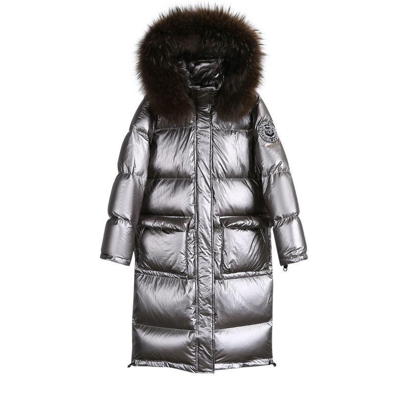 

Women' Trench Coats Plus Big Size Parka Women Winter Puffer Coat Sliver Streetwear Long Puffy Jacket Hat Female Fur Collar Outerwear Snow W, Black