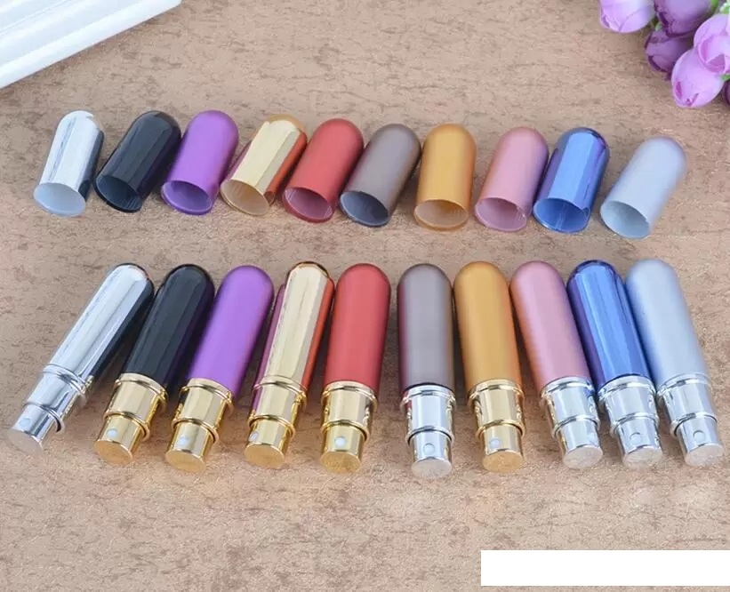 

Gold Protable 6ml Mini Empty Refillable Perfume Atomizer Bottle Travel Scent Pump Portable Spray Case