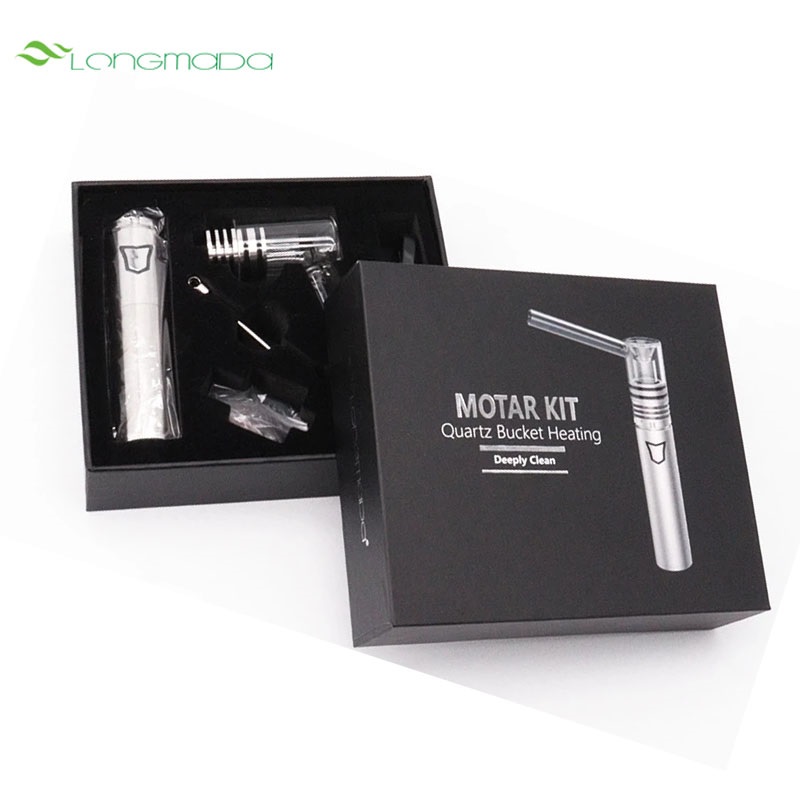 

Longmada Motar Stick Wax Vape Pen Kit Quartz Coil Dab Glass Atomizer 1300mAh Trunk 100W 510 Thread Preheat Battery E Cigarette Herbal Vaper Dry Herb Vaporizer, Silver