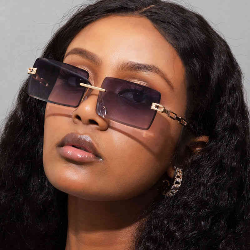 

Gg Designer Cycle Luxurious Fashion cc Sunglasses Womans Mens Fashion Frameless Square Anti Ultraviolet Tide Street Sun Shading Atmospheric