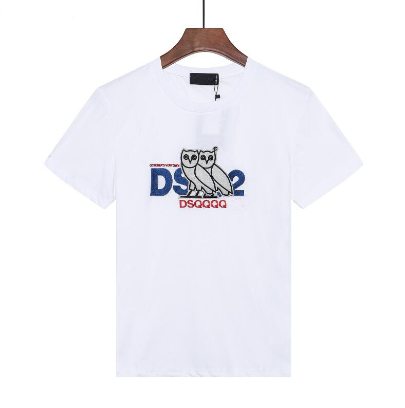 

22ss dsq Designers T shirt Summer Europe Paris Polos American Stars Fashion Mens tshirts Star Satin Cotton Casual t-shirt Women mans Tees Black White M-3XL #6082 T-shirt