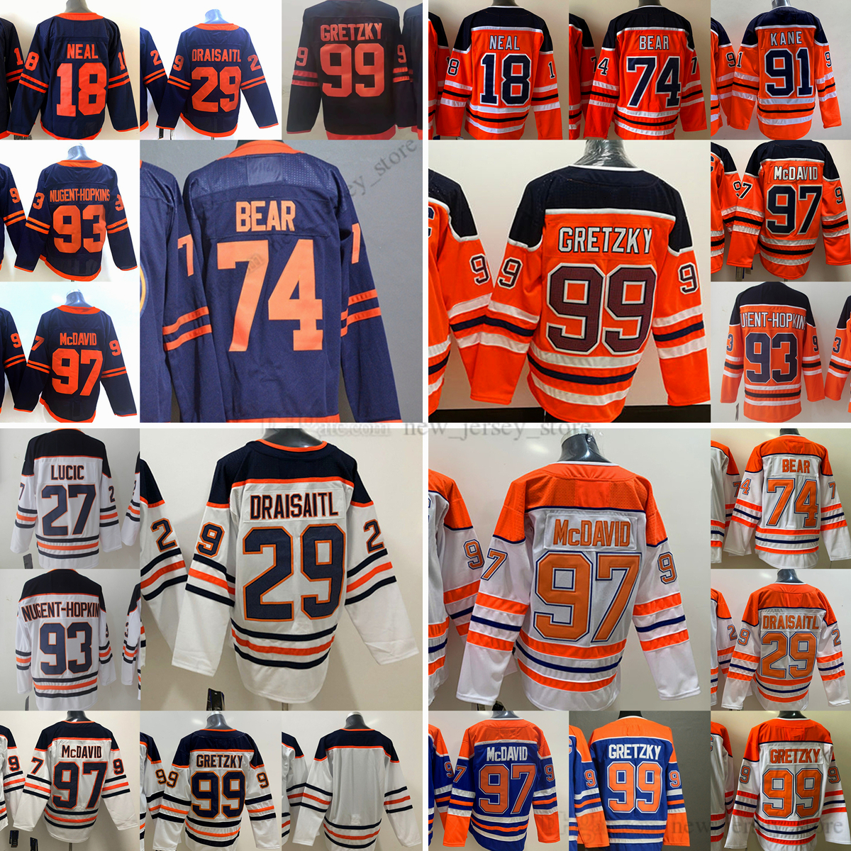 

Movie College Hockey Wears Jerseys Stitched 99WayneGretzky 97ConnorMcDavid 93RyanNugent-Hopkins 29LeonDraisaitl 74EthanBear 27MilanLucic Men Jersey, Other style. send pictures on order