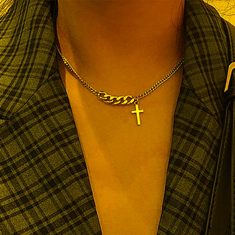 

Chains Cool Punk Cross Choker Chain Necklace For Women Girls Hip Hop Clavicle Party Fashion Jewelry Gifts LadiesChains