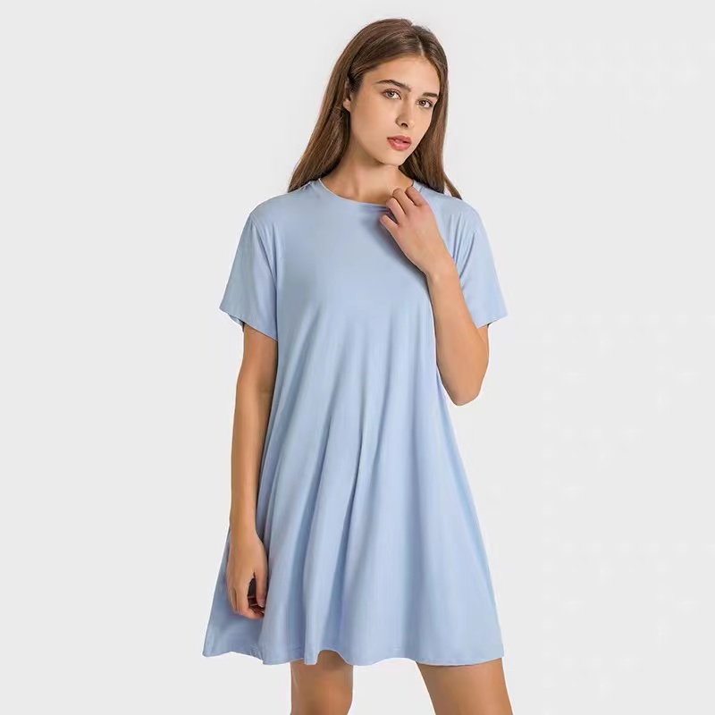 

Desinger women nude dress lulu womens causal loose outdoor Dresses yoga crew neck midi long skirt yogas woman active fitness clothing, I need look other product