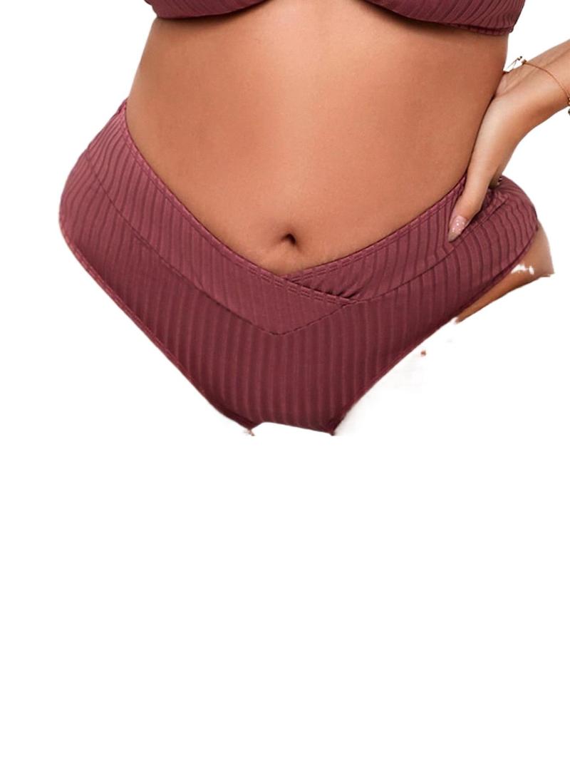 

Women's Plus Size Swimwear High Waist Bikini Bottom E4Uw#Women's, Redwood
