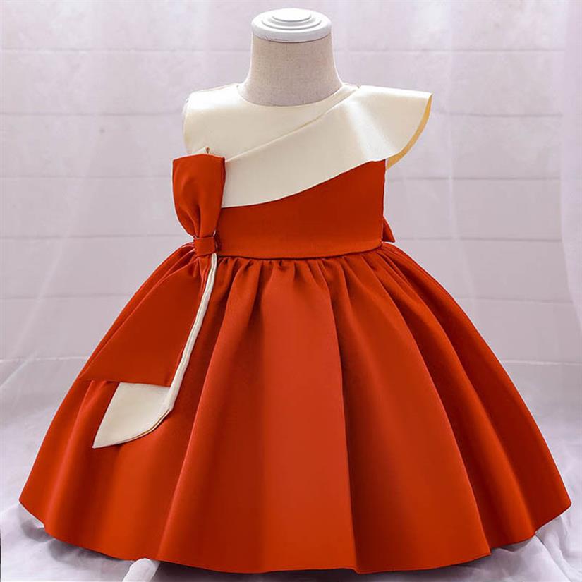 Robes de filles 1ère robe d'anniversaire pour bébé vêtements de fille enfants portent la princesse arc enfant fête formelle b7250233o