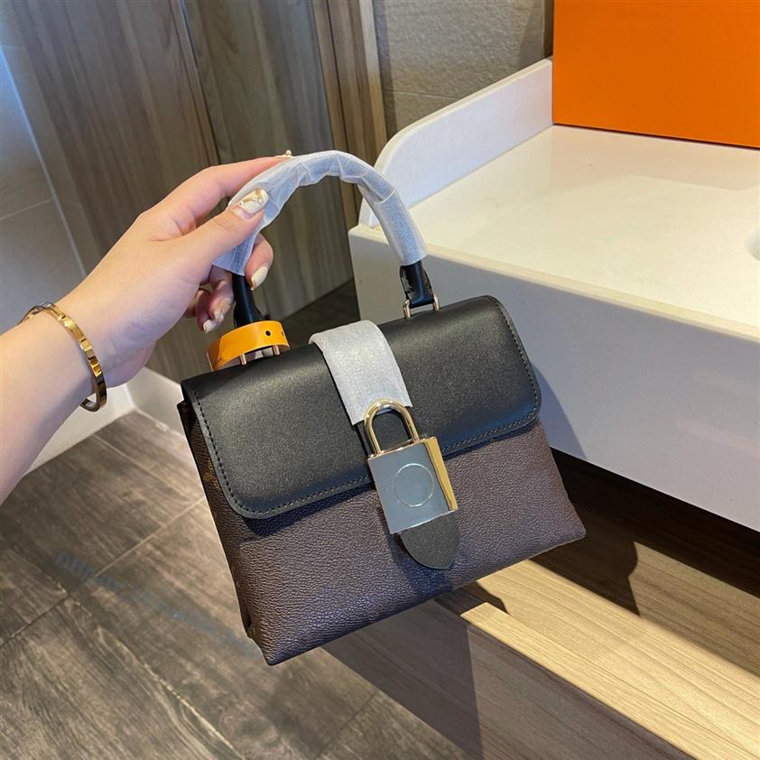 

Genuine Leather Caviar Lock cross body shoulderbag women causal locky lady wallet letter handbag popular totes girl top qualit327o, Color q