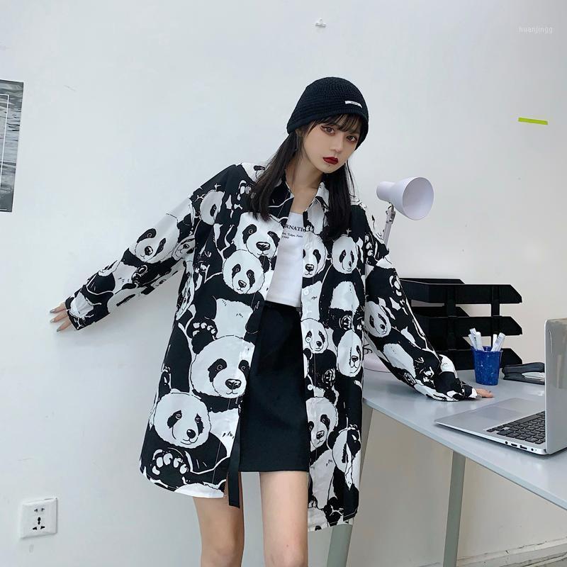 

Harajuku Blouses 2022 Women Fashion Clothing Panda Print Asian Streetwear Baggy Clothes For Chemise Oversize Femme 5548 Women's & Shirts