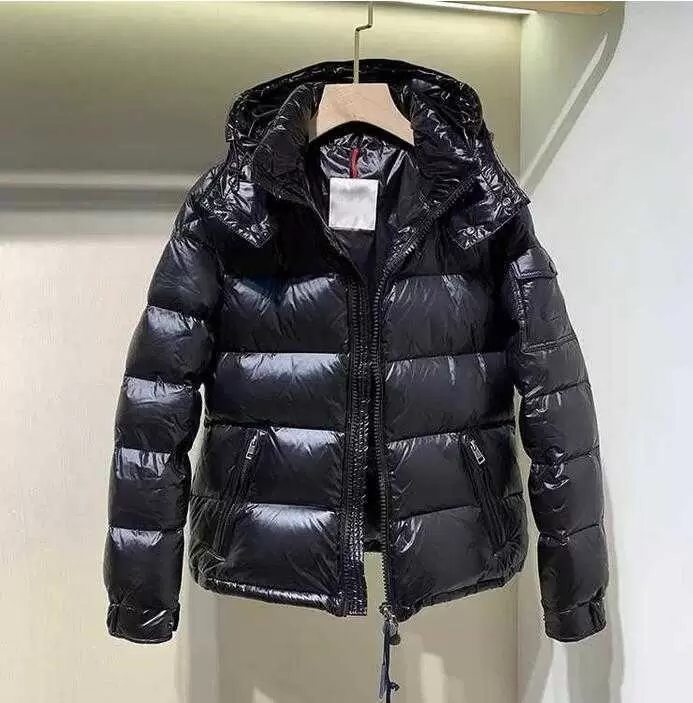 

Monclair Quality Brand Down Jacket Winter White Down Duck Parka Men Women Coats, Black black lining