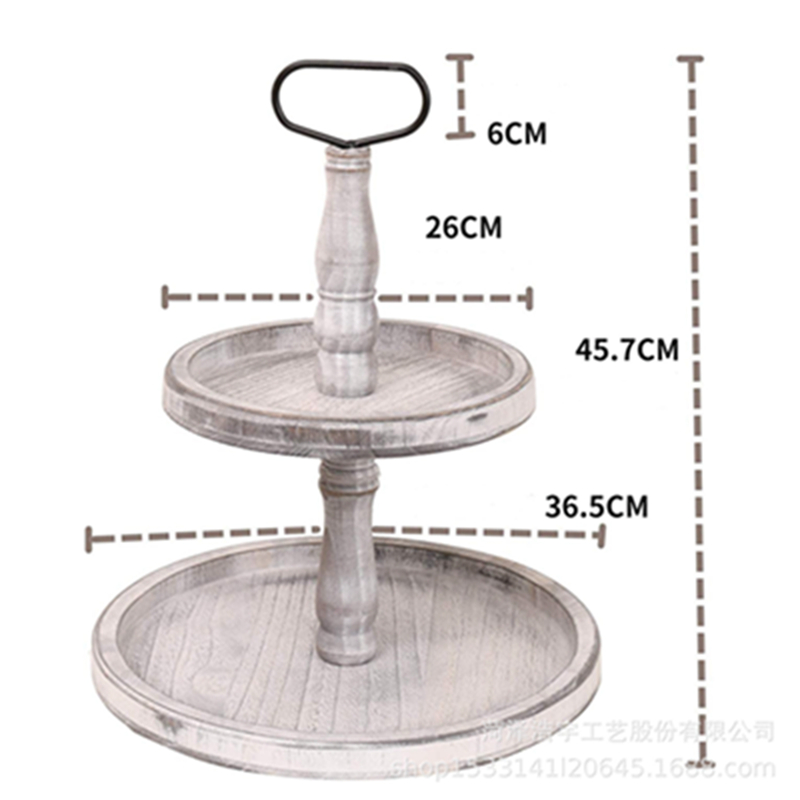 

Other Home Decor Antique Double Layer Pastry Tray Retro Round Solid Wooden Pallet Fruits Plate Afternoon Tea Dessert Serving Tray TableDecor WLL1446