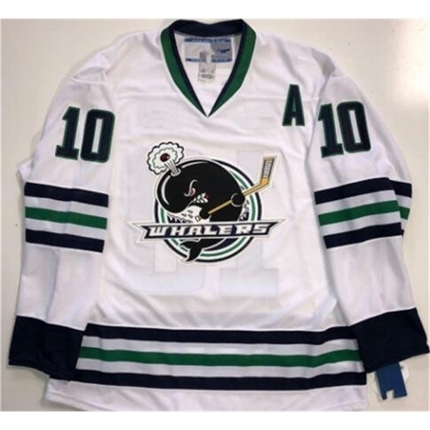 

C26 Customize Nik1 tage PREMIER PLYMOUTH WHALERS #10 TOM WILSON Hockey Jersey Embroidery Stitched or custom any name or number retro Jersey, White